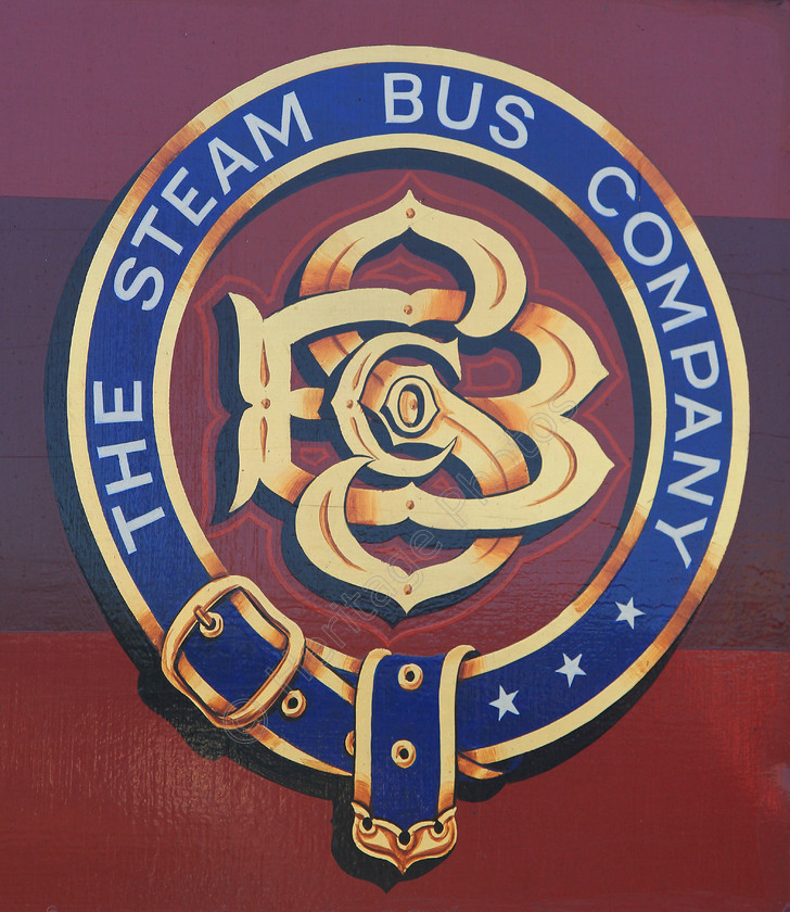 IMG 1169C 
 The Steam Bus Company logo. 
 Keywords: The Steam Bus Company Logo Sign Signage Insignia Red Blue Gold