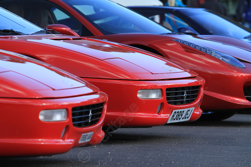 IMG 3189 
 Line of Ferrari Cars. 
 Keywords: Ferrari Cars Red Classic Italian Bonnet Car