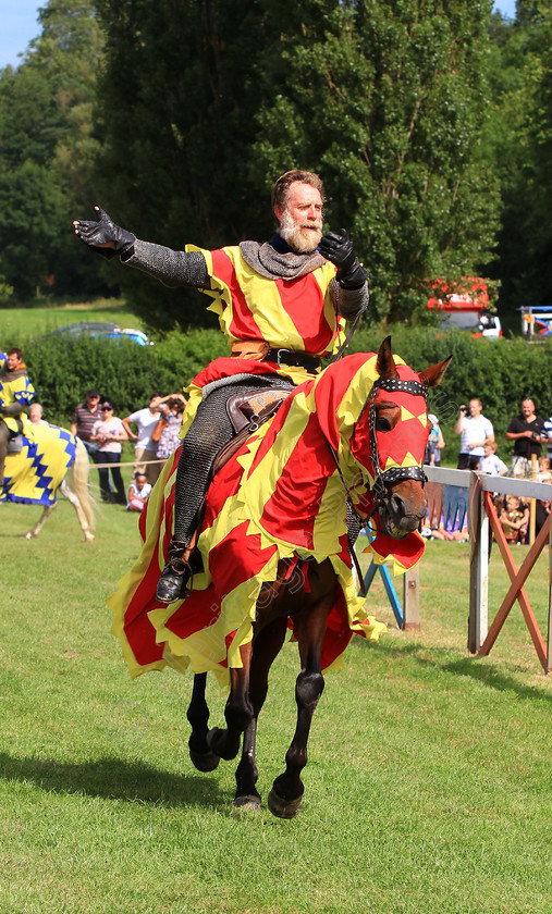 IMG 8952C 
 'The Knights Of Royal England', at Hever Castle 2012. 
 Keywords: Knights Royal England Hever Castle Jousting Mediaeval Lance Horse Knight Helmet Armour Flag Flags Banner Red Yellow Riding Chainmail Ride
