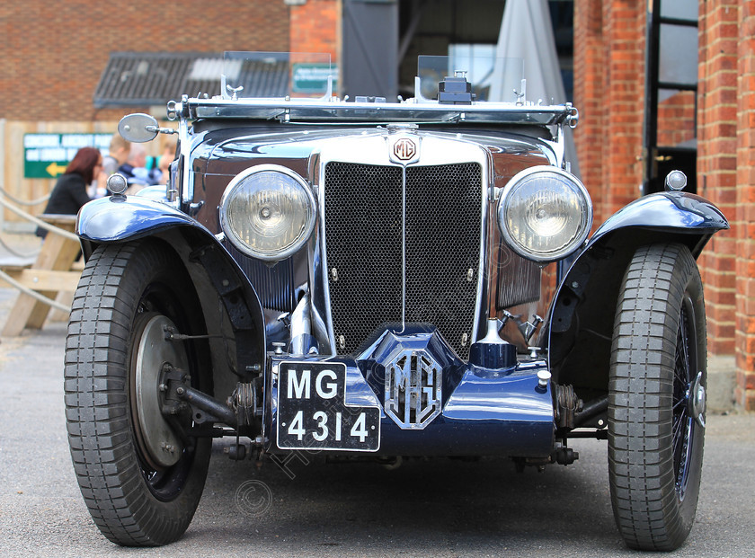 IMG 4870C 
 MG vintage car, reg no MG 4314. Front detail. 
 Keywords: MG 4314 Car Vintage Classic Radiator Grille Headlights Lamps Wheel Wheels Tyre Tyres Engine Bonnet Blue British