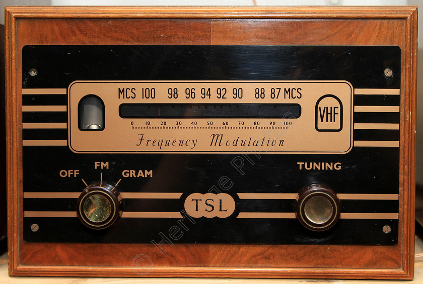 IMG 8450C 
 TSL FM VHF Radio. 
 Keywords: TSL FM VHF Radio Cabinet Wooden Knobs Tuning Frequency Modulation Gram Varnished