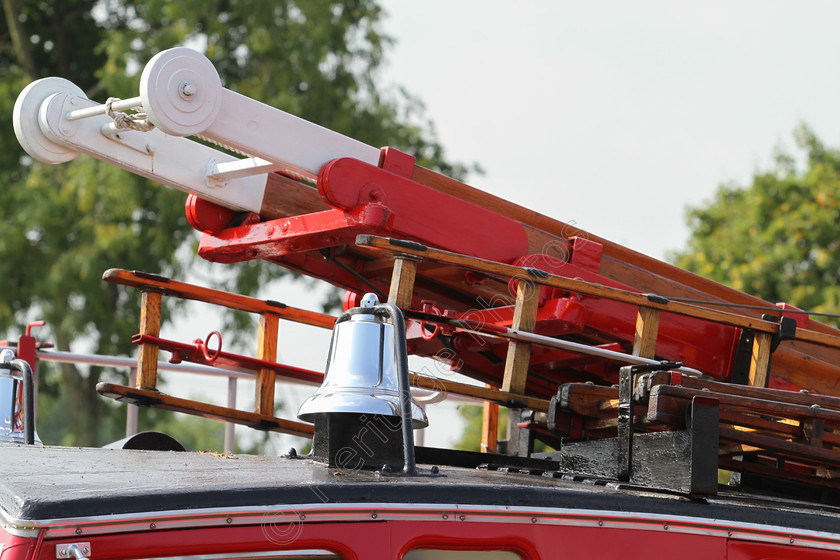 IMG 2275 
 Fire Engine Ladder. 
 Keywords: Fire Engine Ladder Rescue Bell Emergency Red White Wooden Transport Fireman