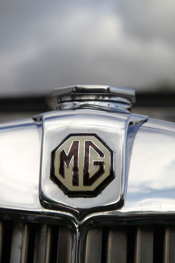 IMG 1392 
 MG vintage car badge detail. 
 Keywords: MG Vintage Car Badge Detail Brown Cream Silver Radiator Cap Shiny Reflection British Classic Engine Driver Transport